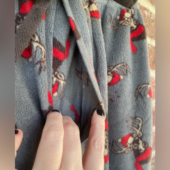 Men’s Gray Stafford Santa Buck Deer Fleece Sleep Lounge Pants Size Small - Picture 4 of 8